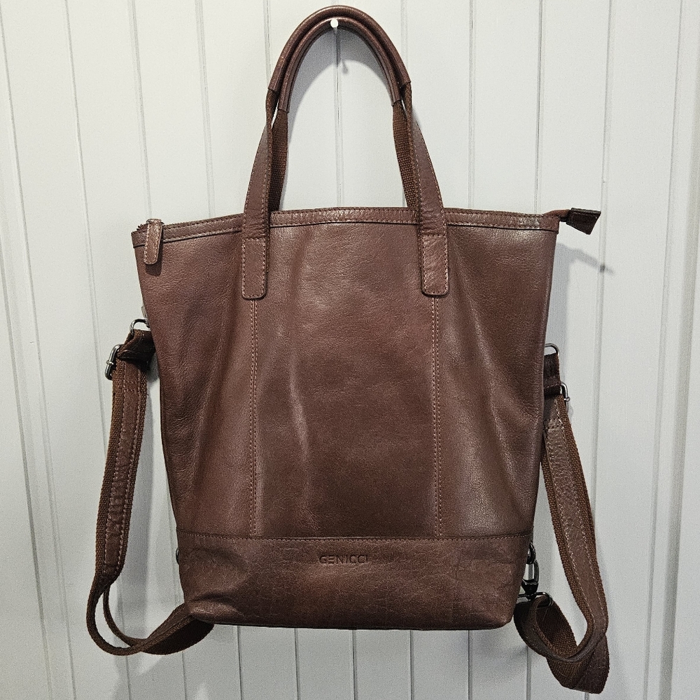 Genicci genuine leather large backpack